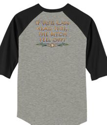 Biker Raglan T-shirt The Bitch Fell Off Heather Grey/Black Shirt