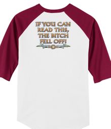 Biker Raglan T-shirts The Bitch Fell Off Adult Shirts