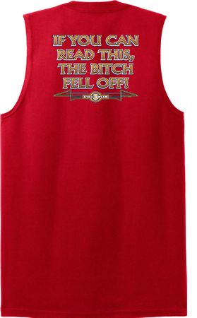 Biker Shooter T-Shirt The Bitch Fell Off Red Muscle Shirt