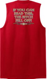 Biker Shooter T-Shirt The Bitch Fell Off Red Muscle Shirt Biker Shooter T-Shirt The Bitch Fell Off Red Muscle Shirt