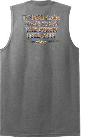 Biker Shooter T-Shirt The Bitch Fell Off Sports Grey Muscle Shirt