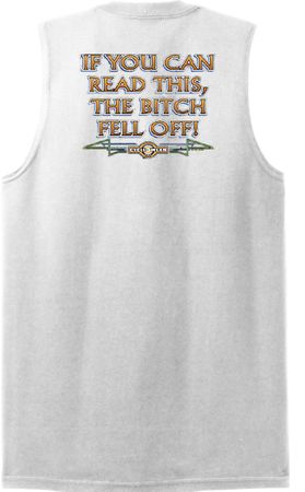 Biker Shooter T-Shirt The Bitch Fell Off White Muscle Shirt