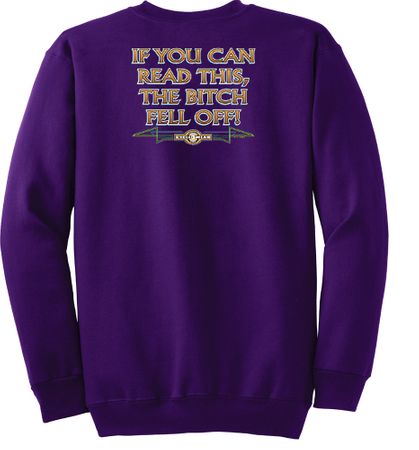 Biker Sweatshirt The Bitch Fell Off Adult Purple Sweat Shirt