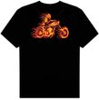 Biker T-shirt - Biker on Fire Adult Tee