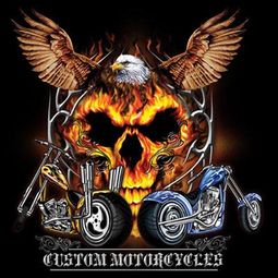Biker T-shirt - Eagle Skull Rides Tee