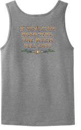 Biker Tank Top If You Can Read This, The Bitch Fell Off Grey Tanktop