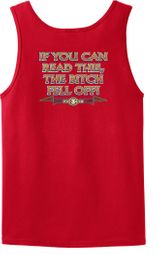 Biker Tank Top If You Can Read This, The Bitch Fell Off Red Tanktop