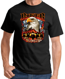 Biker Till I Die Eagle Men's T-shirt - Black