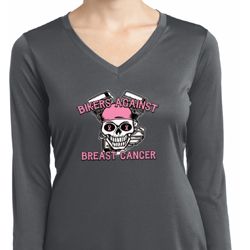 Bikers Against Breast Cancer Ladies Dry Wicking Long Sleeve Shirt