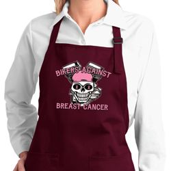 Bikers Against Breast Cancer Ladies Full Length Apron with Pockets
