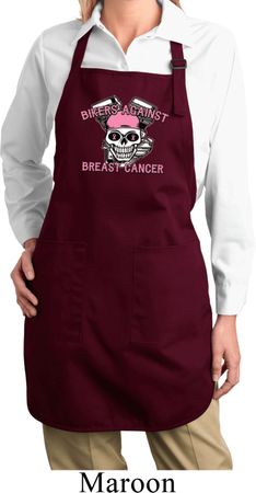 Bikers Against Breast Cancer Ladies Full Length Apron with Pockets