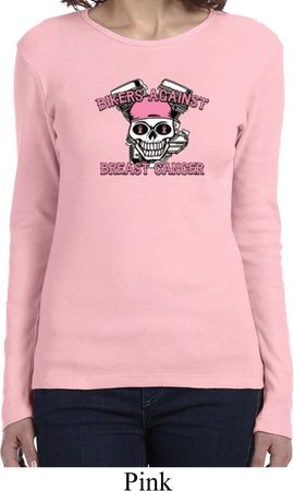 Bikers Against Breast Cancer Ladies Long Sleeve Shirt