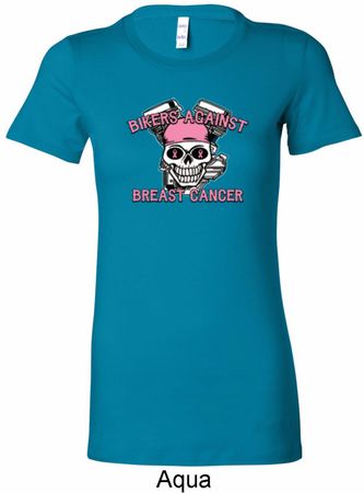 Bikers Against Breast Cancer Ladies Longer Length Shirt