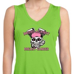 Bikers Against Breast Cancer Ladies Sleeveless Moisture Wicking Shirt