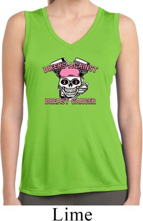 Bikers Against Breast Cancer Ladies Sleeveless Moisture Wicking Shirt
