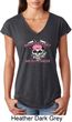 Bikers Against Breast Cancer Ladies Tri Blend V-Neck Shirt