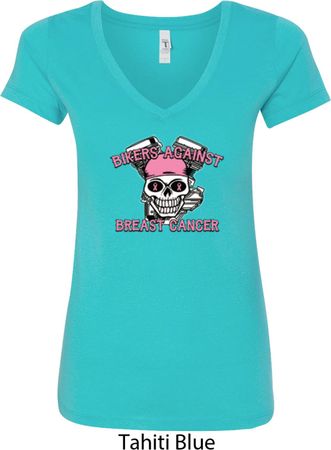 Bikers Against Breast Cancer Ladies V-Neck Shirt