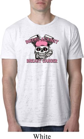 Bikers Against Breast Cancer Mens Burnout Shirt