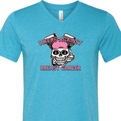 Bikers Against Breast Cancer Mens Tri Blend V-neck Shirt Bikers Against Breast Cancer Mens Tri Blend V-neck Shirt