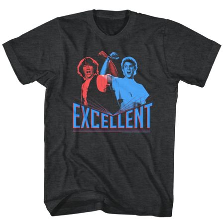Bill And Ted Shirt 3D Excellent Charcoal Black Tee T-Shirt