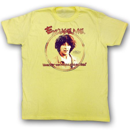 Bill And Ted Shirt Excuse Me Yellow Tee T-Shirt