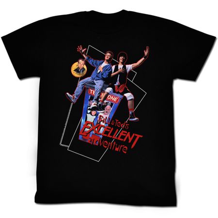 Bill And Ted Shirt Flying Black Tee T-Shirt