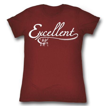 Bill And Ted Shirt Juniors Excellent Maroon Heather T-Shirt