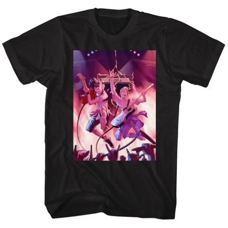 Bill And Ted Shirt Phone Rock Black T-Shirt