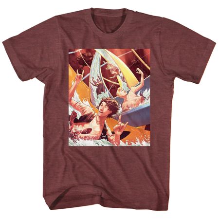 Bill And Ted Shirt Water Slide Maroon Heather T-Shirt
