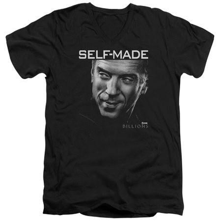 Billions Slim Fit V-Neck Shirt Self Made Black T-Shirt