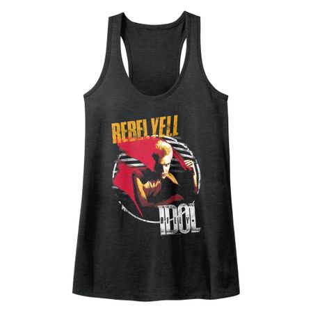 Billy Idol Juniors Tank Top Rebel Yell Black Heather Racerback