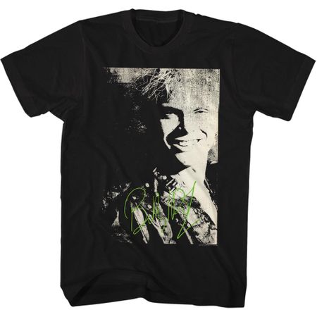 Billy Idol Shirt Autograph Black Tee T-Shirt