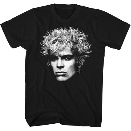 Billy Idol Shirt Big Head Black T-Shirt