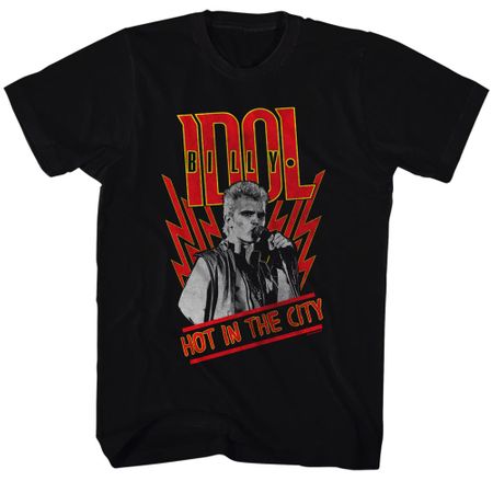 Billy Idol Shirt Hot In The City Black Tee T-Shirt