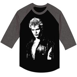 Billy Idol Shirt Raglan Portrait Charcoal/Grey Shirt