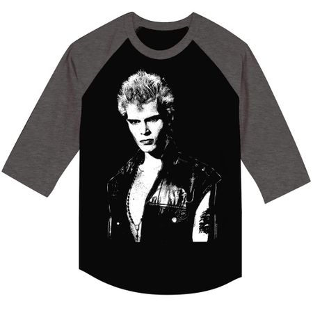 Billy Idol Shirt Raglan Portrait Charcoal/Grey Shirt
