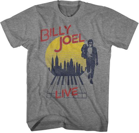 Billy Joel LIVE Classic Rock T-shirt - Grey