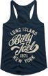 Billy Joel Long Island 1971 Ladies Racerback Tanktop - Navy