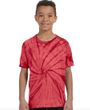 Clearance - Kids CD101Y Spider Red Tie Dye T-shirt - Small
