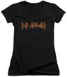 Womens Def Leppard HORIZONTAL LOGO V-neck Tee