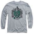 Mens Harry Potter SLYTHERIN CREST Long Sleeve T-shirt - Heather Gray