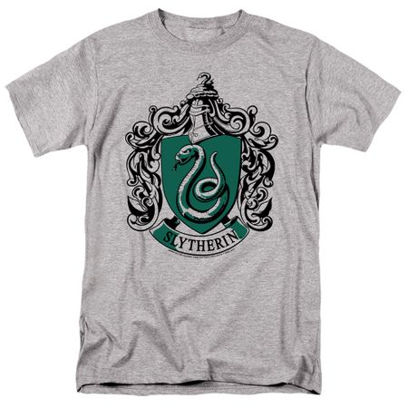 Mens Harry Potter SLYTHERIN CREST T-shirt - Heather Grey