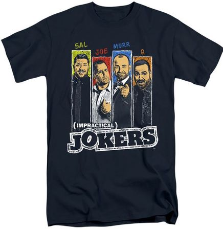 Mens Impractical Jokers SLIDES T-shirt - Navy Blue