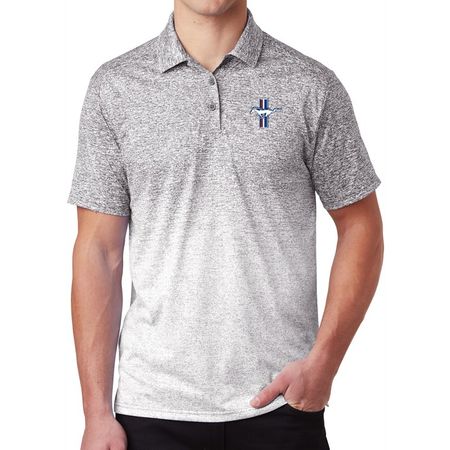 Mens Ford Mustang GT Crest Polo Shirt - White/Graphite