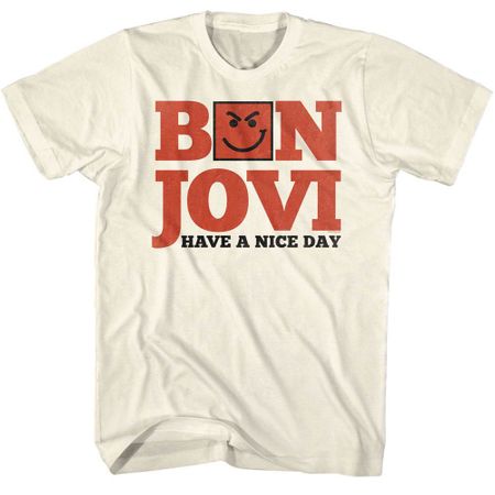 Mens Bon Jovi HAVE A NICE DAY T-shirt - Cream Color