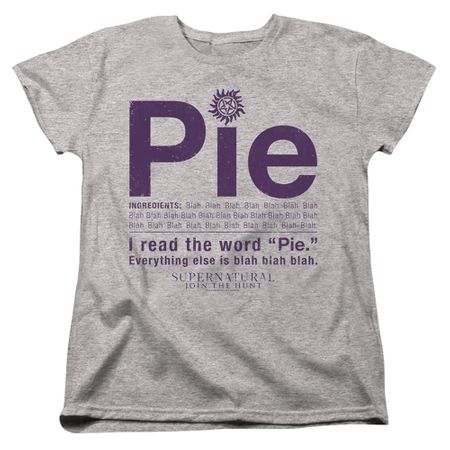 Clearance - Womens Supernatural PIE T-shirt - Heather Gray