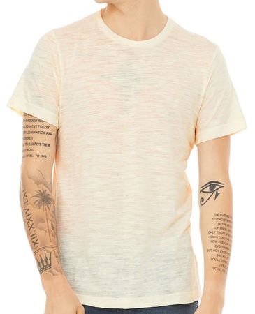 Clearance - Mens Bella 3650 Slub Burnout T-shirt - Natural