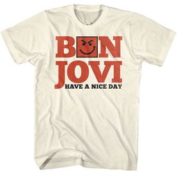Mens Bon Jovi HAVE A NICE DAY T-shirt - Cream Color