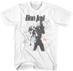 Mens Bon Jovi JERSEY MAP T-shirt - White