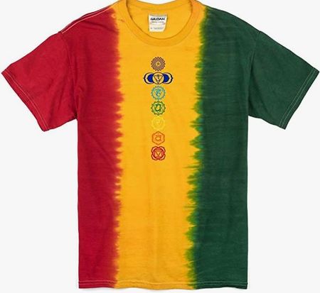Mens Rasta Colored Chakras Tee Shirt